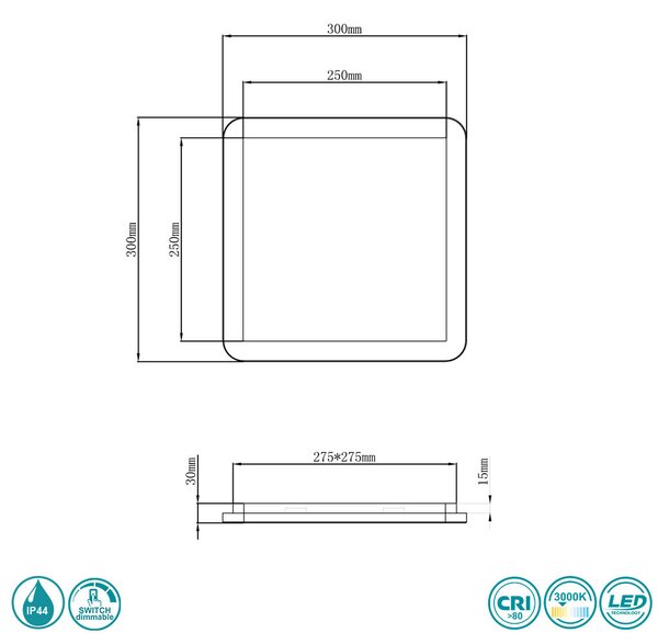 Φωτιστικό Οροφής Στεγανό RL Lighting Camillus R62931832