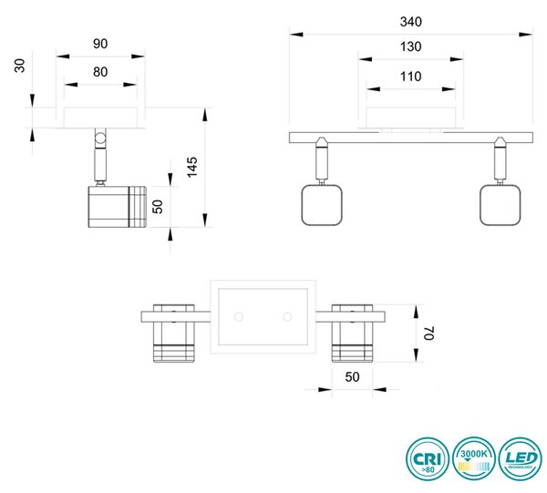 Σποτ RL Lighting Roubaix R82152131 Λευκό Ματ