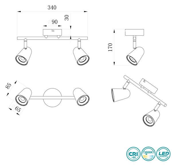 Σποτ RL Lighting Toulouse R82122131 Λευκό