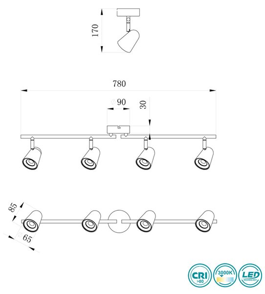 Σποτ RL Lighting Toulouse R82124131 Λευκό