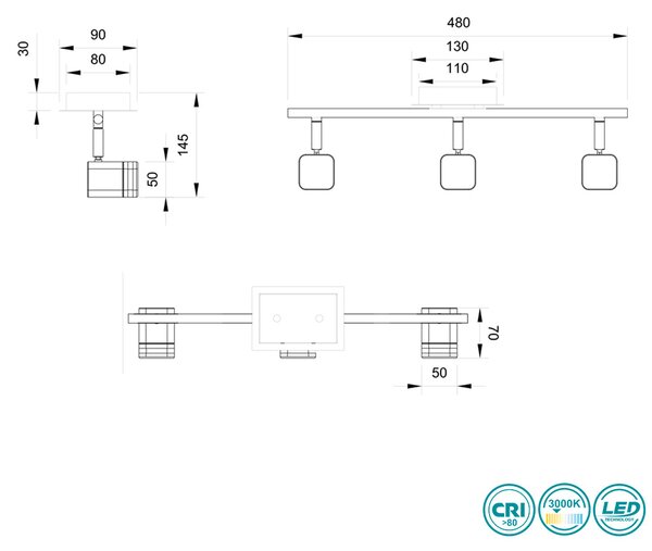 Σποτ RL Lighting Roubaix R82153107 Νίκελ Ματ