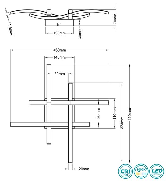 Φωτιστικό Οροφής RL Lighting Route R62474107 Νίκελ Ματ