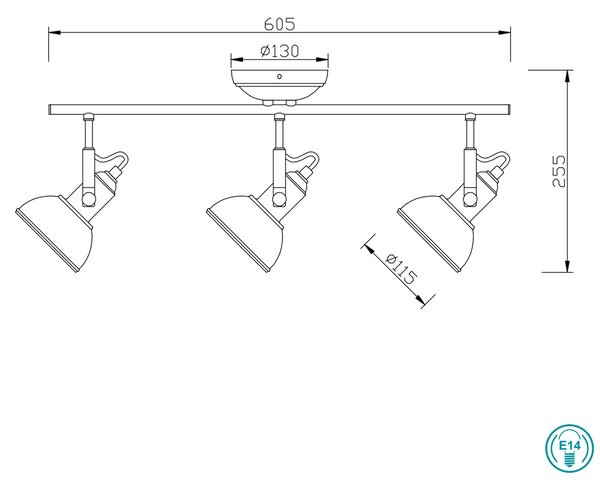 Σποτ RL Lighting Gina R80153032 Μαύρο Ματ