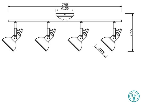 Σποτ RL Lighting Gina R80154032 Μαύρο Ματ