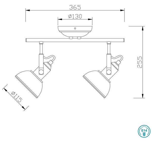 Σποτ RL Lighting Gina R80152032 Μαύρο Ματ