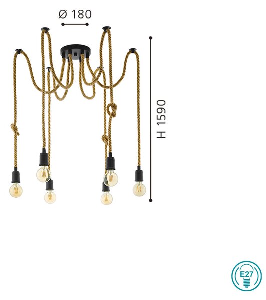 Φωτιστικό Κρεμαστό Vintage Industrial Eglo Rampside 43195