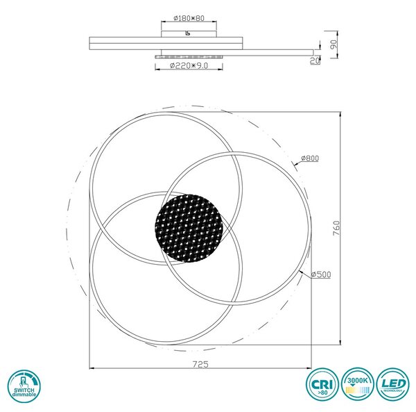 Φωτιστικό Οροφής Trio Lighting Sedona 673210332