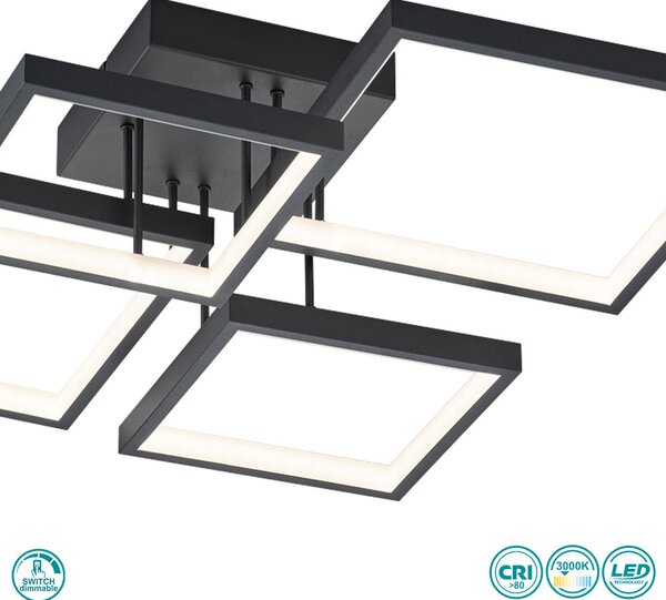 Φωτιστικό Οροφής Trio Lighting Sorrento 627710432 Μαύρο Ματ