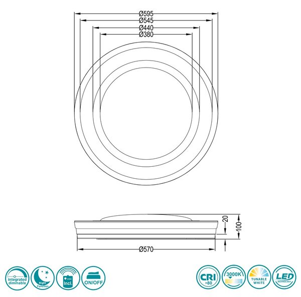 Φωτιστικό Οροφής Trio Lighting Noriaki 679210106