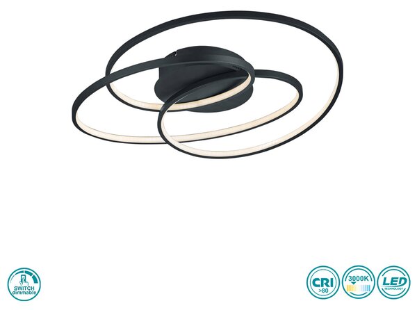 Φωτιστικό Οροφής Trio Lighting Gale 673916032 Μαύρο Ματ