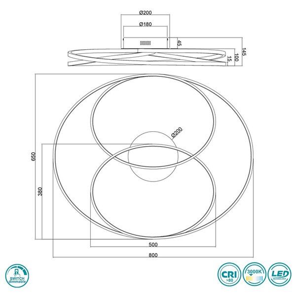 Φωτιστικό Οροφής Trio Lighting Gale 673918031 Λευκό Ματ