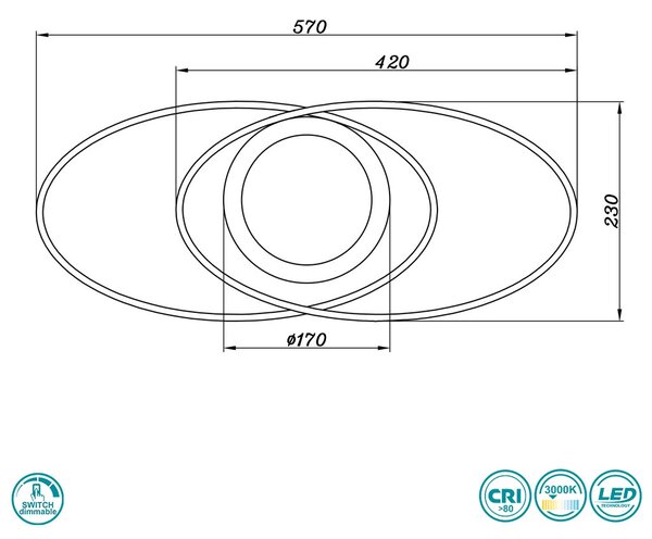 Φωτιστικό Οροφής RL Lighting Galaxy R62991187 Γκρι Τιτανίου