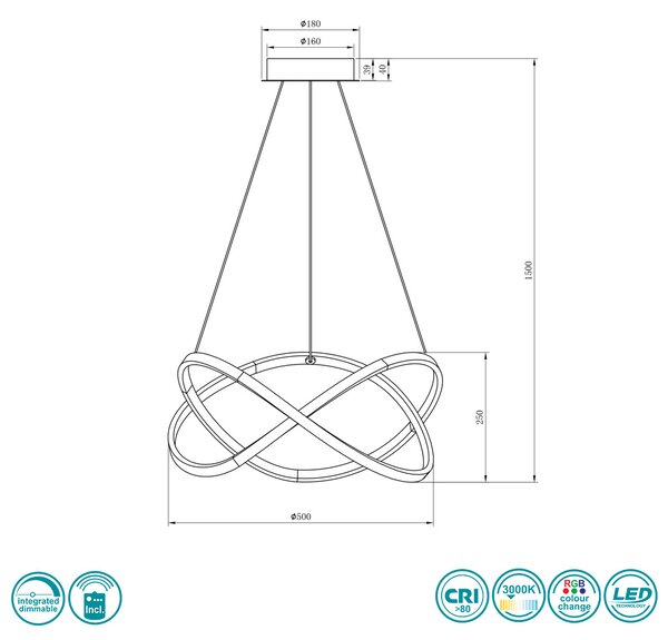 Φωτιστικό Κρεμαστό RL Lighting Rubin R32021105 Αλουμίνιο