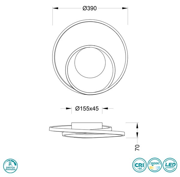 Φωτιστικό Οροφής RL Lighting Zibal R62911131 Λευκό Ματ