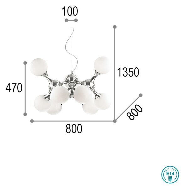 Φωτιστικό Κρεμαστό Ideal Lux Nodi 241036 Χρυσό Ματ