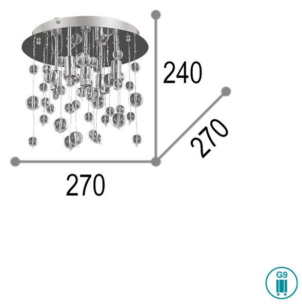 Φωτιστικό Οροφής Ideal Lux Neve 094687 Χρώμιο