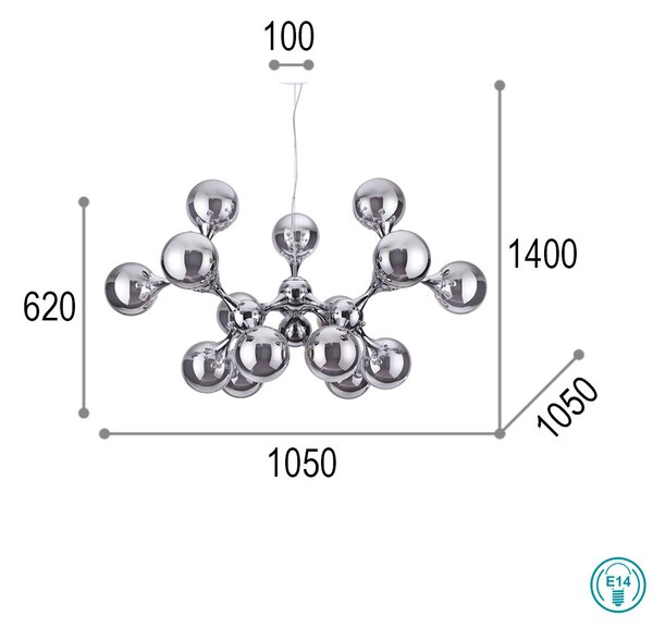 Φωτιστικό Κρεμαστό Ideal Lux Nodi Cromo 200491 Χρώμιο