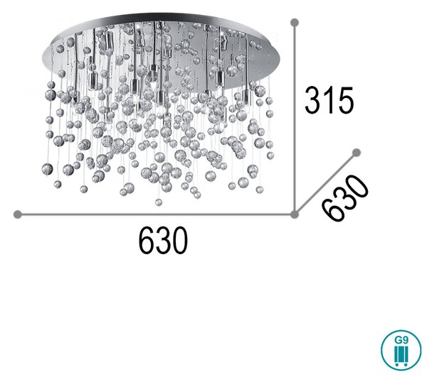 Φωτιστικό Οροφής Ideal Lux Neve 022239 Χρώμιο