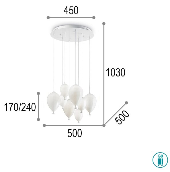 Φωτιστικό Κρεμαστό Ideal Lux Clown 100883 Λευκό