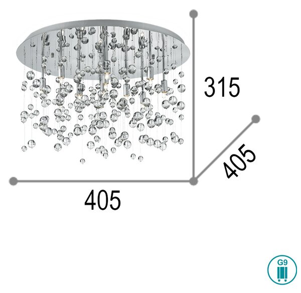 Φωτιστικό Οροφής Ideal Lux Neve 022222 Χρώμιο