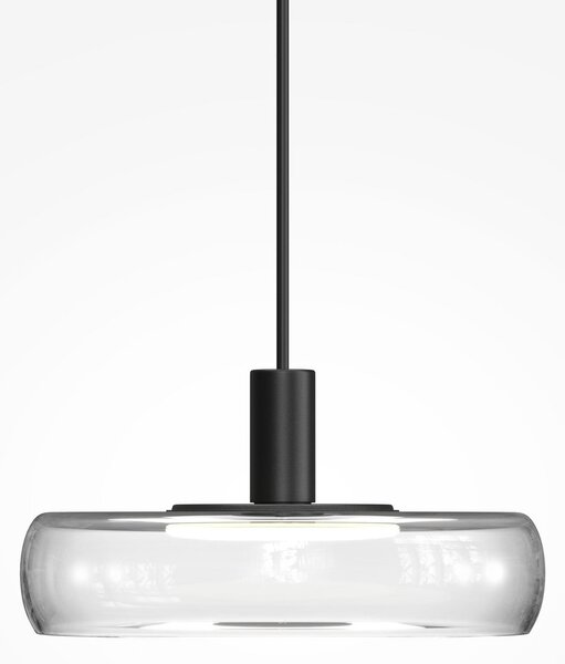 Maytoni Φωτιστικό οροφής LED FLOAT, διαφανές/μαύρο, Ø 20 cm, γυαλί/μέταλλο, ρυθμιζόμενος, Διαφανές, Σαλόνι / τραπεζαρία, Γυαλί, σύγχρονο