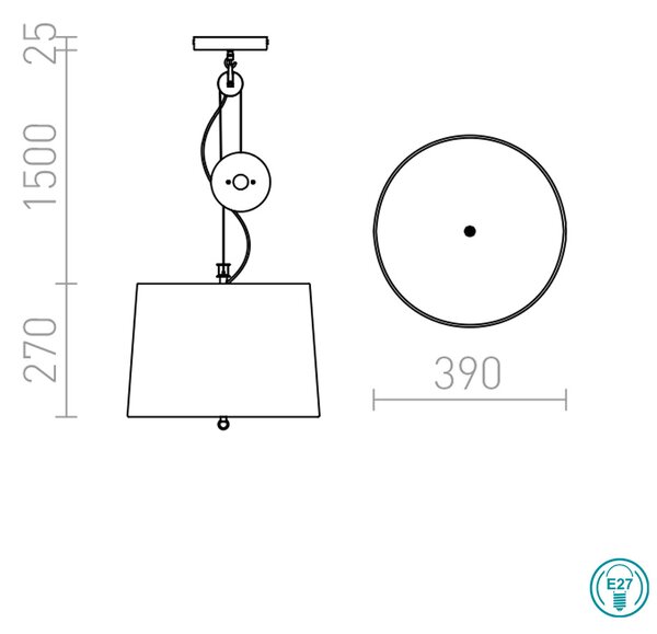 Φωτιστικό Κρεμαστό Rendl Light Levita R12477 Λευκό