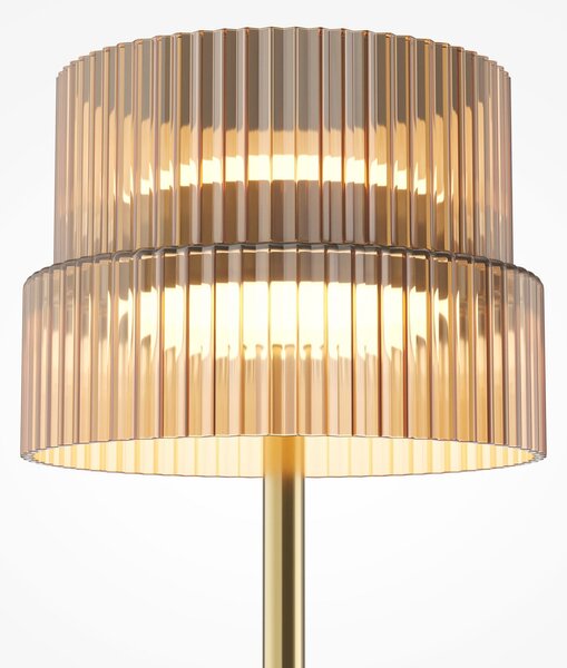 Maytoni Επιτραπέζια λάμπα LED SCALA, καφέ/μπρούντζινη, ύψος 24 εκ., γυαλί, ρυθμιστής, ρυθμιζόμενος, Καφέ / Σκουριάς, Σαλόνι / τραπεζαρία, Γυαλί, σύγχρονο