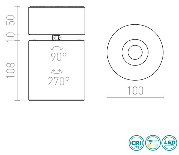 Φωτιστικό Οροφής Rendl Light Condu R12839 Λευκό