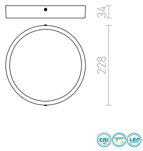 Φωτιστικό Οροφής Rendl Light Hue R12801 Ανθρακί