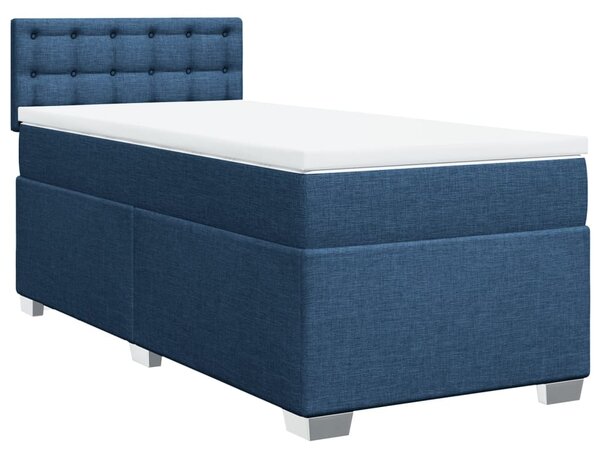 VidaXL Κρεβάτι Boxspring με Στρώμα Μπλε 90x190 εκ.Υφασμάτινο