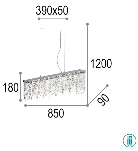 Φωτιστικό Κρεμαστό Ράγα Ideal Lux Giada Clear 098722