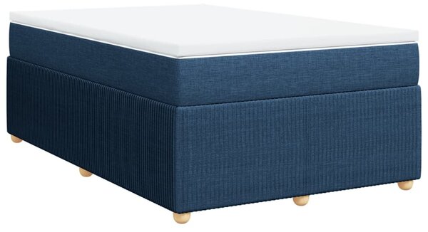 VidaXL Κρεβάτι Boxspring με Στρώμα Μπλε 120x200 εκ. Υφασμάτινο