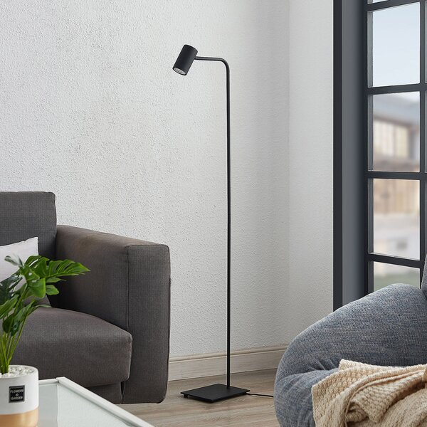 Lindby Φωτιστικό δαπέδου Sanad, ύψος 140 cm, μαύρο, μέταλλο, GU10, Μαύρο, Σαλόνι / τραπεζαρία, Μέταλλο, σύγχρονο