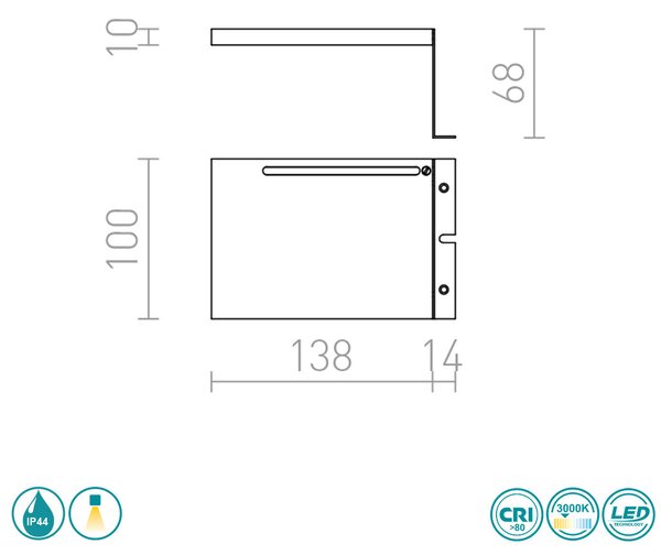 Απλίκα Στεγανή Rendl Light Paris R12398