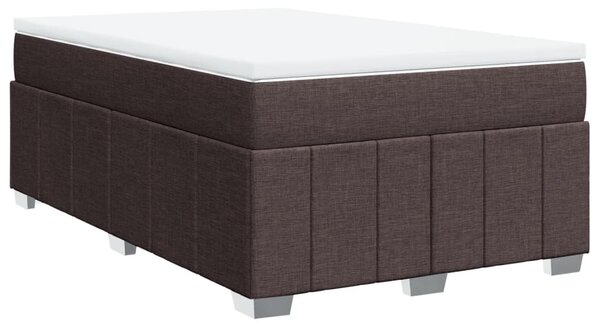 VidaXL Κρεβάτι Boxspring με Στρώμα Σκούρο Καφέ 120x200 εκ. Υφασμάτινο