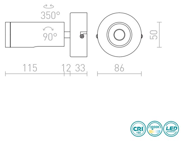 Απλίκα Rendl Light Bogard R12502 Νίκελ Ματ