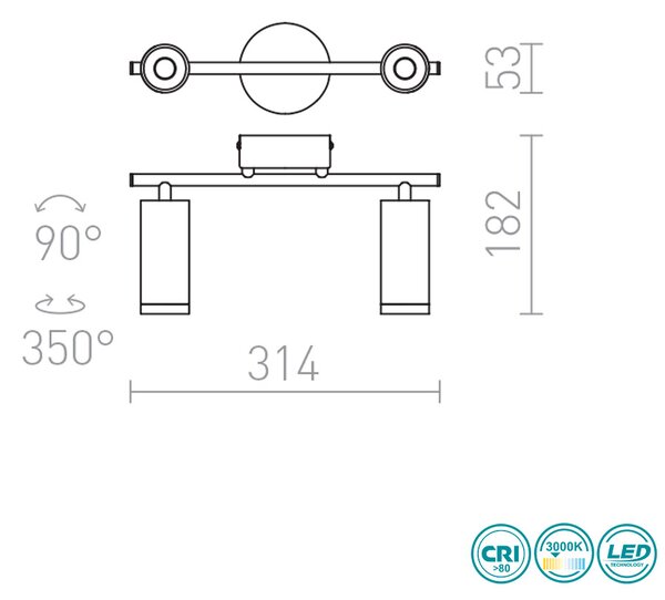 Απλίκα Rendl Light Bogard R12503 Μαύρο Ματ