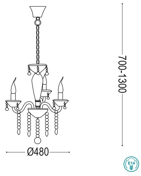 Πολυέλαιος Ideal Lux Tiepolo 034706