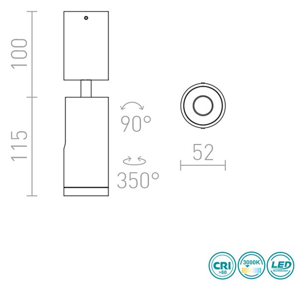 Σποτ Rendl Light Bogard R12497 Μαύρο Ματ