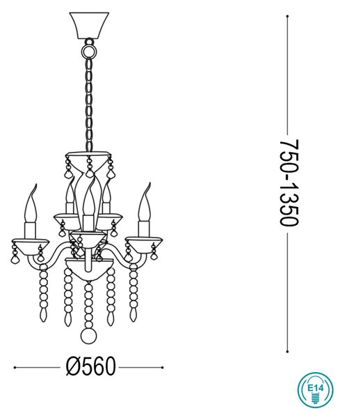 Πολυέλαιος Ideal Lux Tiepolo 034713