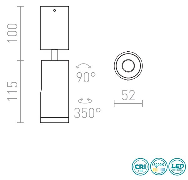 Σποτ Rendl Light Bogard R12498 Νίκελ Ματ