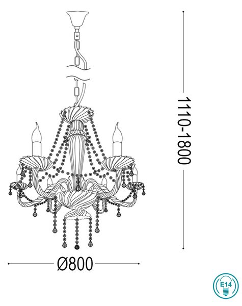 Πολυέλαιος Ideal Lux Amadeus 168777