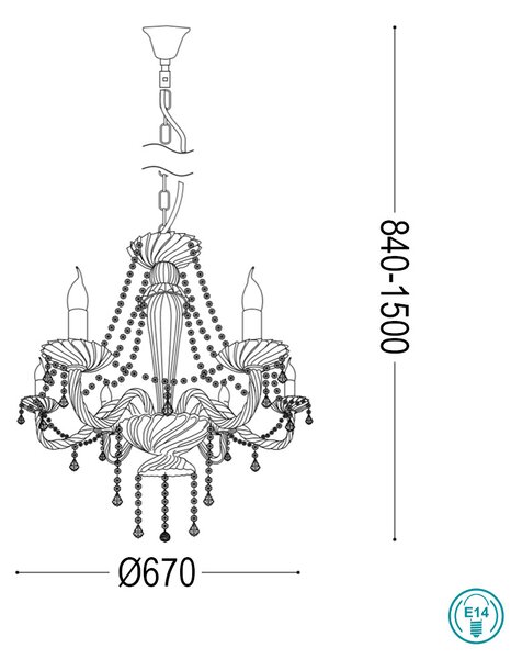 Πολυέλαιος Ideal Lux Amadeus 168753