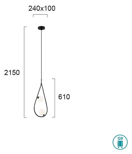 Φωτιστικό Κρεμαστό Δίφωτο Viokef Fancy 4229900