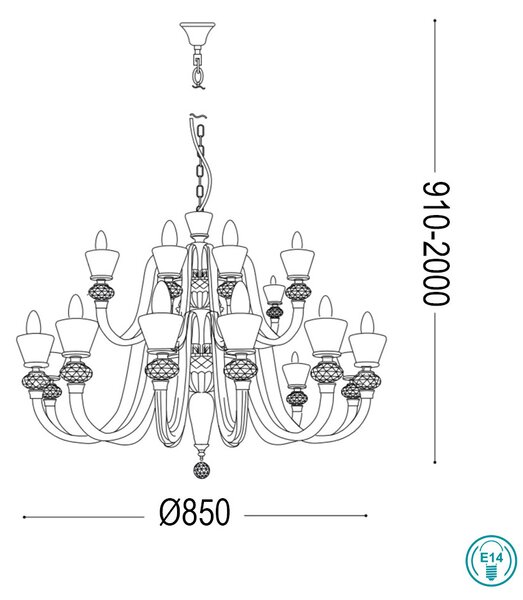 Πολυέλαιος Ideal Lux Strauss 140629