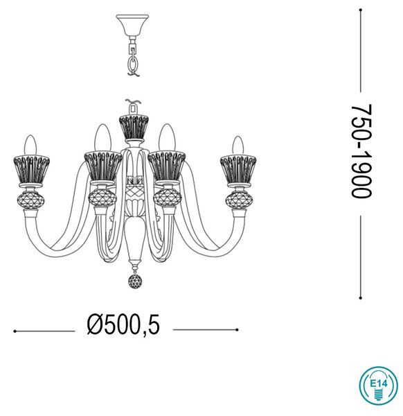 Πολυέλαιος Ideal Lux Strauss 140605