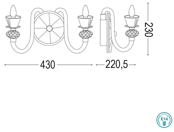 Απλίκα Ideal Lux Strauss 140599