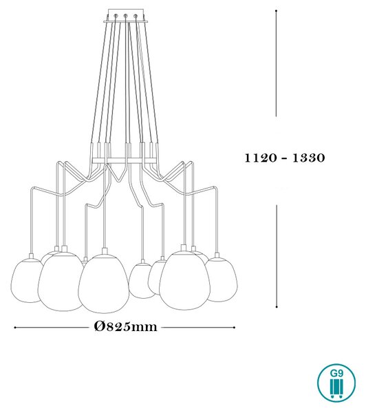 Φωτιστικό Οροφής Ideal Lux Karousel 206394 Χρυσό Ματ