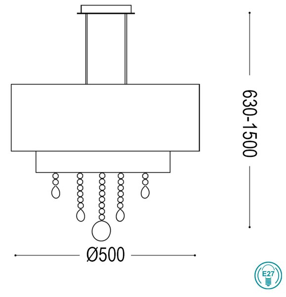 Φωτιστικό Κρεμαστό Ideal Lux Opera SP4 182179 Λευκό