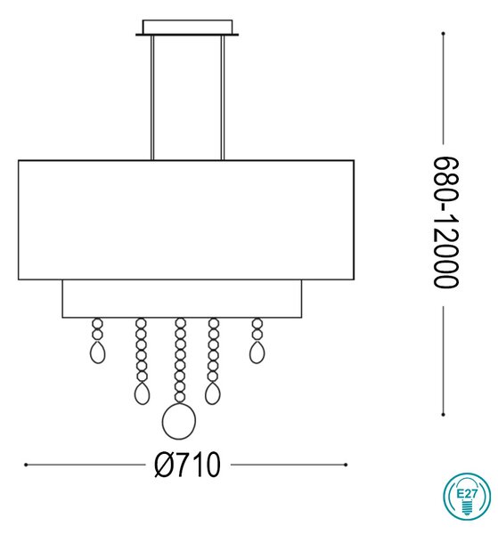 Φωτιστικό Κρεμαστό Ideal Lux Opera SP6 068299 Λευκό